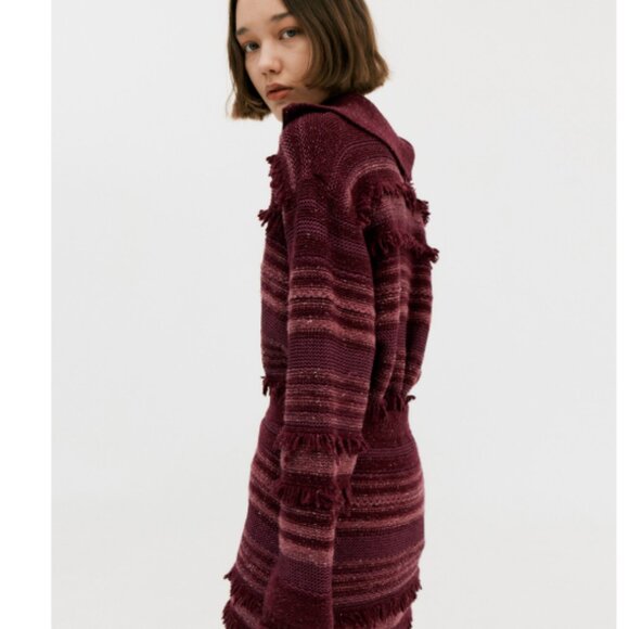 WNDERKAMMER Multi Yarn Knit Zip-up Purple Wool Sweater Top Size Small - Picture 10 of 11